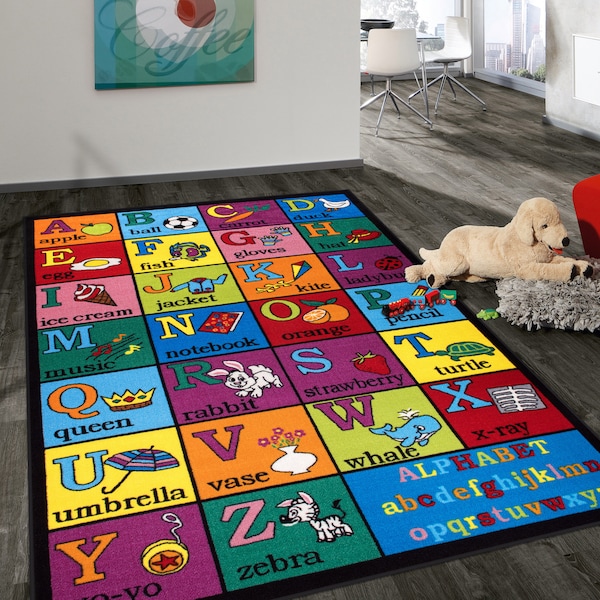 World Rug Gallery Kids Educational Learning Alphabet Non Skid Area Rug 5' x 7' Multi 2026MULTI5X7 - main